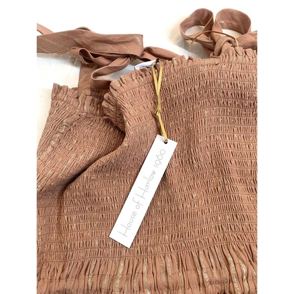 NWT House of harlow 1960 mini dress Brown Size small - Picture 8 of 8